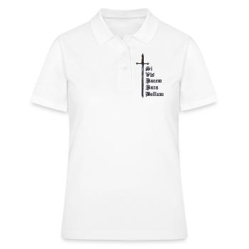 Latein mit Schwert - Si Vis Pacem Para Bellum - Frauen Polo Shirt - Weiß - Vorne - Ailine (174cm)
