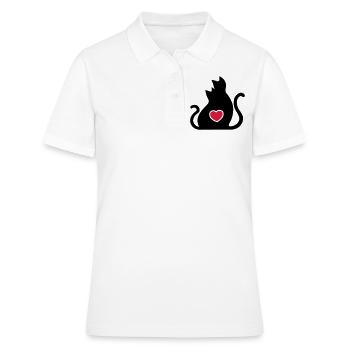 Chats amoureux / Chats amoureux / - Polo Femme - blanc - Devant - Ailine (174cm)