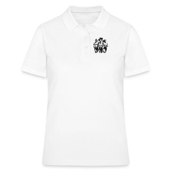 Sport * Joggen * Laufen * Joggerinen * Läuferinen - Frauen Polo Shirt - Weiß - Vorne - Ailine (174cm)