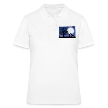Fuchs und Hase. Nacht. Fox and Rabbit. Night. - Frauen Polo Shirt - Weiß - Vorne - Ailine (174cm)
