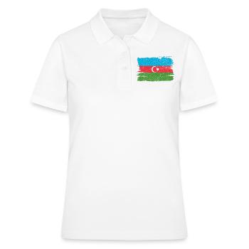 Azerbaïdjan Bandiera drapeau de l’Azerbaïdjan paix Vintage - Polo Femme - blanc - Devant - Ailine (174cm)