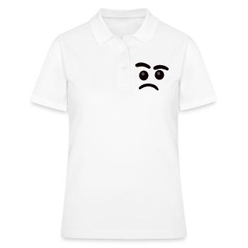 Visage sceptique - Polo Femme - blanc - Devant - Ailine (174cm)
