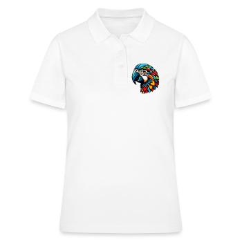 Perroquet arlequin - Polo Femme - blanc - Devant - Ailine (174cm)