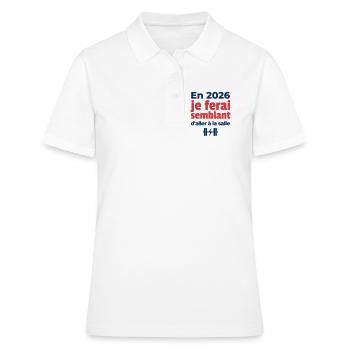 Résolution de fin d'année - Polo Femme - blanc - Devant - Ailine (174cm)