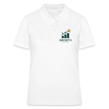 Growth Step by Step – Erfolg & Wachstum - Frauen Polo Shirt - Weiß - Vorne - Ailine (174cm)