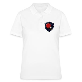Tischtennis Shield mit Ball - Frauen Polo Shirt - Weiß - Vorne - Ailine (174cm)