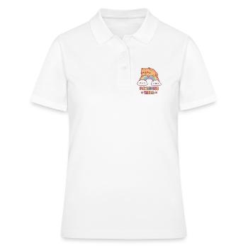 Un chat tigré mignon sur l’ambiance Rainbow Pawsitive - Polo Femme - blanc - Devant - Ailine (174cm)