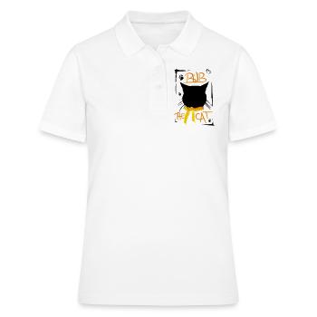 BOB DER STREUNER I BOB THE CAT - Frauen Polo Shirt - Weiß - Vorne - Ailine (174cm)