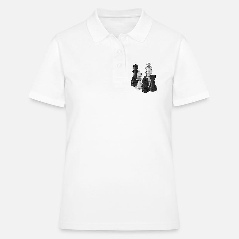 échecs - Polo Femme - blanc