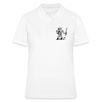 Un robot avec un pinceau - Polo Femme - blanc - Devant - Ailine (174cm)