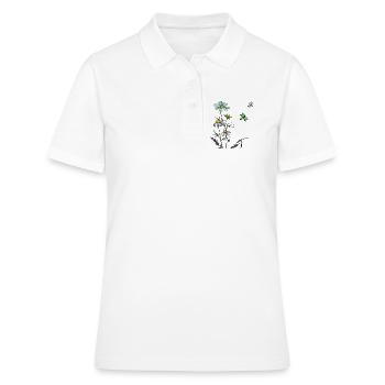 Herbes, camomille, abeilles - Polo Femme - blanc - Devant - Ailine (174cm)