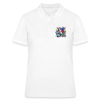 Neon Chaos Pop Art Muster - Frauen Polo Shirt - Weiß - Vorne - Ailine (174cm)