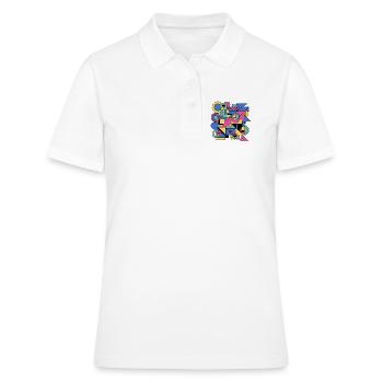 Memphis Geometrie Farbenspiel - Frauen Polo Shirt - Weiß - Vorne - Ailine (174cm)