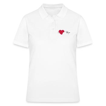 I love papa, J'aime mon papa - version 4 - Polo Femme - blanc - Devant - Ailine (174cm)