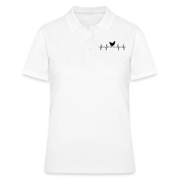 poule battement de coeur poules - Polo Femme - blanc - Devant - Ailine (174cm)