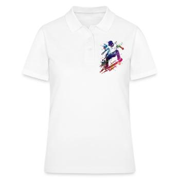 Skateboard sport art #skate #skateboard #sport - Polo Femme - blanc - Devant - Ailine (174cm)