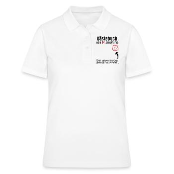 24. Geburtstag Gästebuch 24 Jahre - Frauen Polo Shirt - Weiß - Vorne - Ailine (174cm)