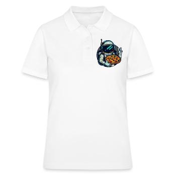 Astronaute avec un design d’espace de pizza salami - Polo Femme - blanc - Devant - Ailine (174cm)