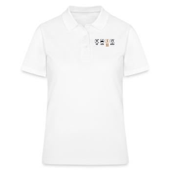 Essen, Schlafwandeln, Wiederholung: Künstliche Beine, Bein - Frauen Polo Shirt - Weiß - Vorne - Ailine (174cm)