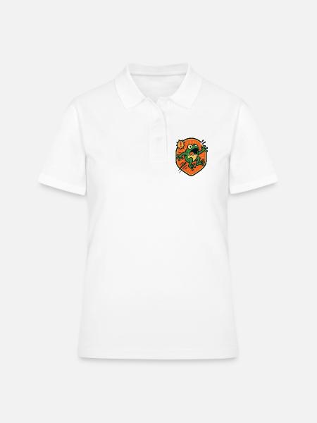 Badge Panic Frog - Polo Femme - blanc