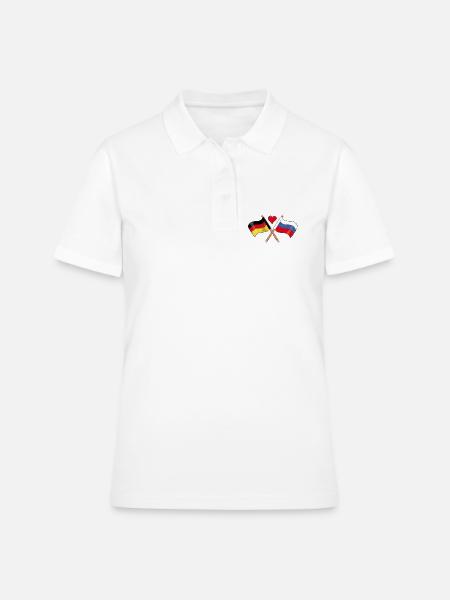 J’aime la Russie Allemagne Drapeau Coeur Drapeau - Polo Femme - blanc