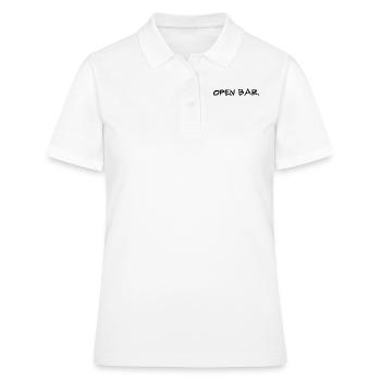 open bar. Cadeau humour - Polo Femme - blanc - Devant - Ailine (174cm)