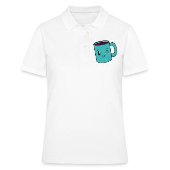 Sweet Kawaii Mulled Wine Cup Christmas Market Mulled Wine - Women's Polo Shirt - white - Front - Ailine (174cm)