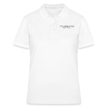 USA Stadt Koordinaten - Philadelphia - Frauen Polo Shirt - Weiß - Vorne - Ailine (174cm)