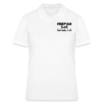 Pferdedad - Frison - Polo Femme - blanc - Devant - Ailine (174cm)