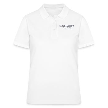 Canada Stadt Koordinaten - Calgary - Frauen Polo Shirt - Weiß - Vorne - Ailine (174cm)