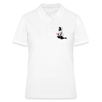 Teufelchen - Frauen Polo Shirt - Weiß - Vorne - Ailine (174cm)