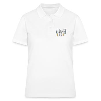 Kindermotiv tanzendes Besteck Kindershirt Besteck - Frauen Polo Shirt - Weiß - Vorne - Ailine (174cm)