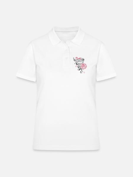 Notes musicales avec musique et fleur. - Polo Femme - blanc