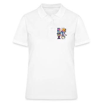 BMX / bmx / bmx / idée cadeau / anniversaire BMX - Polo Femme - blanc - Devant - Ailine (174cm)