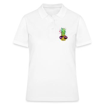 Ananas cool bunt spritzig - Frauen Polo Shirt - Weiß - Vorne - Ailine (174cm)