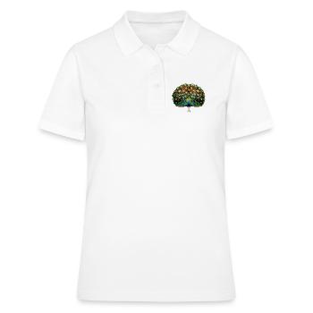 Paon Bleu Paon Roue De Paon Roue Paon Roue De Paon - Polo Femme - blanc - Devant - Ailine (174cm)