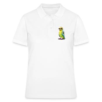 Cool budgie with sunglasses - Women's Polo Shirt - white - Front - Ailine (174cm)