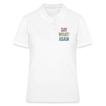 Pulp Fiction - Dis quoi ! Encore - Polo Femme - blanc - Devant - Ailine (174cm)