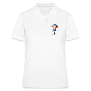 Méduse Méduse de feu Méduse Méduse mignonne - Polo Femme - blanc - Devant - Ailine (174cm)