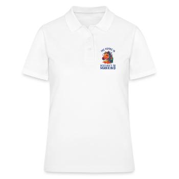 Buntes Pferdeillustration im Aquarell  Pferde Fan - Frauen Polo Shirt - Weiß - Vorne - Ailine (174cm)