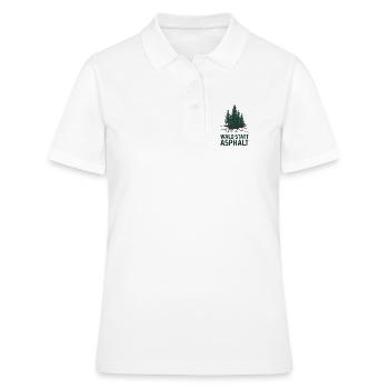 Forêt au lieu d’asphalte : nature pure, conscience environnementale - Polo Femme - blanc - Devant - Ailine (174cm)