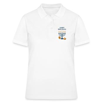 Joyeuse Lumière festive de la Menorah de Hanoucca - Polo Femme - blanc - Devant - Ailine (174cm)