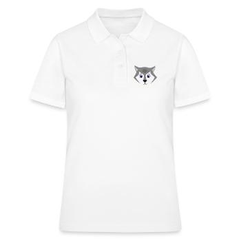 Cute Wolf Face Kawaii Grey Timber Wolf Costume - Women's Polo Shirt - white - Front - Ailine (174cm)