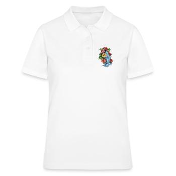 Hibiscus de la cascade tropicale - Polo Femme - blanc - Devant - Ailine (174cm)