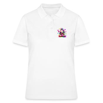 Jouet en peluche patchwork avec des cœurs néon - Polo Femme - blanc - Devant - Ailine (174cm)