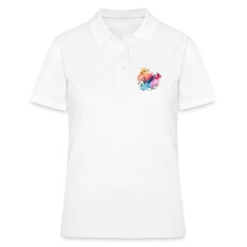 Notes musicales T-shirt aquarelle étoiles colorées - Polo Femme - blanc - Devant - Ailine (174cm)