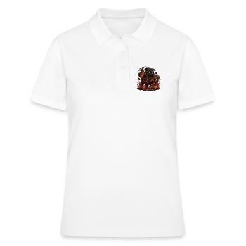 Bouledogue de Lave aux Griffes de Feu - Polo Femme - blanc - Devant - Ailine (174cm)