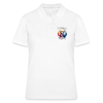 Maman caniche - Polo Femme - blanc - Devant - Ailine (174cm)