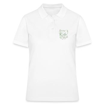 Grandir avec le courant | Motivation botanique positive - Polo Femme - blanc - Devant - Ailine (174cm)