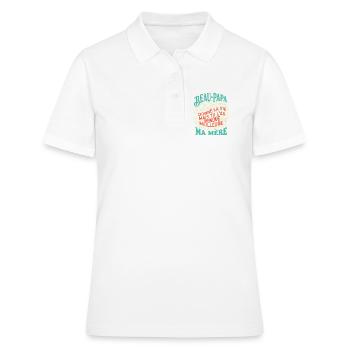 Beau-Papa Humour Cadeau Fête Des Pères Retro - Polo Femme - blanc - Devant - Ailine (174cm)